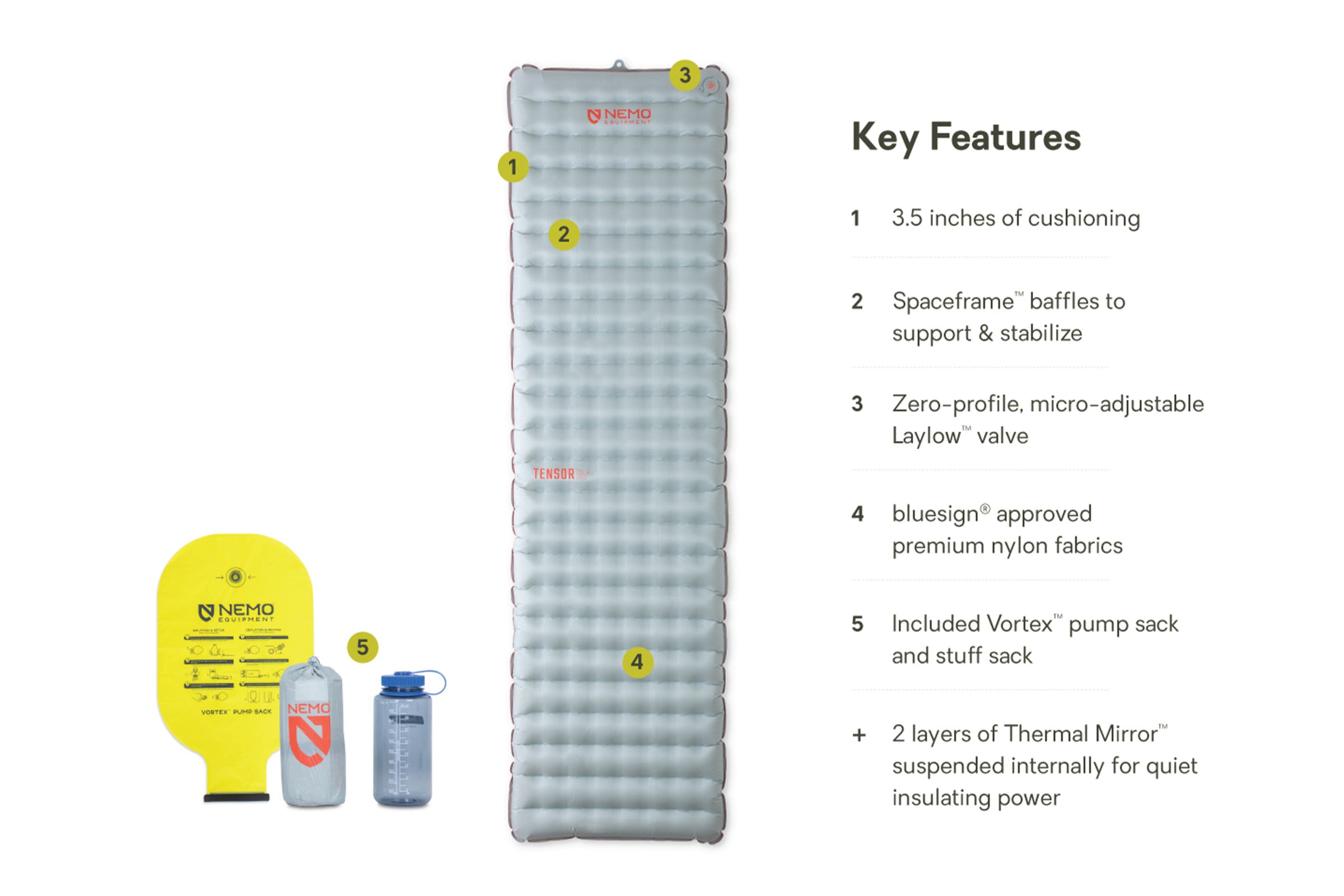 アウトドア寝具 NEMO Tensor Insulated Long Wide 2022 Tensor™ All-Season Insulated Sleeping Pad by NEMO Equipment